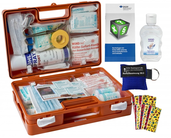 Sport-Sanitätskoffer S1 PLUS nach der aktuellen DIN 13157 + Sport-Ausstattung INKL. Hygiene-Gel